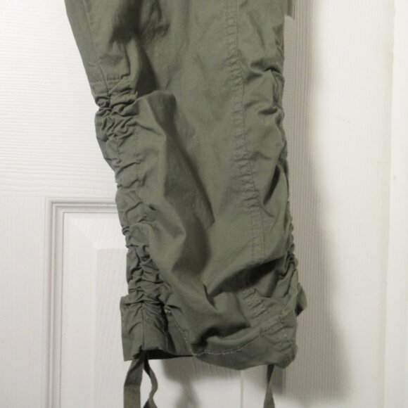 INC Studded Cargo Capris Ruched Leg Pants International Concepts Green Sz 0 - Picture 5 of 12